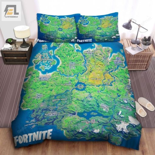 Fortnite Original Map Bed Sheets Duvet Cover Bedding Sets elitetrendwear 1 1