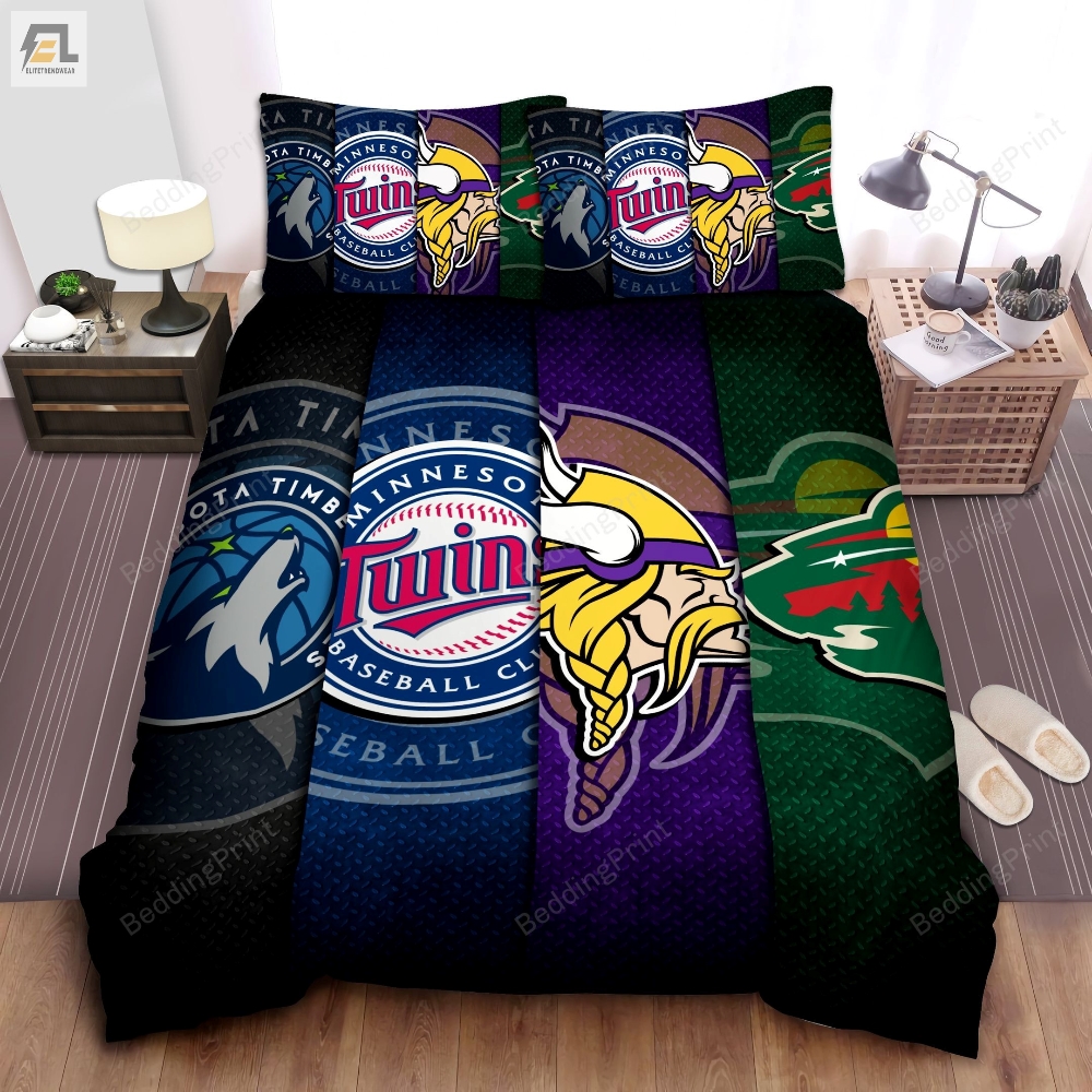 Sports Minnesota Sport Teams Bed Sheet Duvet Cover Bedding Sets 