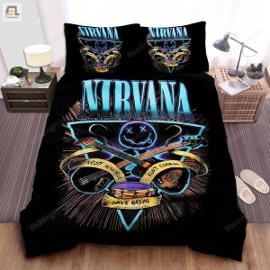 Nirvana Logo With Drums Guitars Bed Sheets Duvet Cover Bedding Sets elitetrendwear 1 1