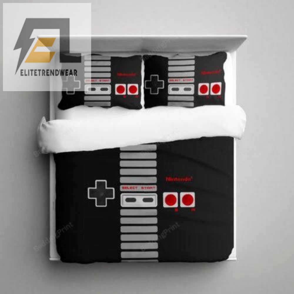 Nintendo Nes Controller Illustration Duvet Cover Bedding Set 