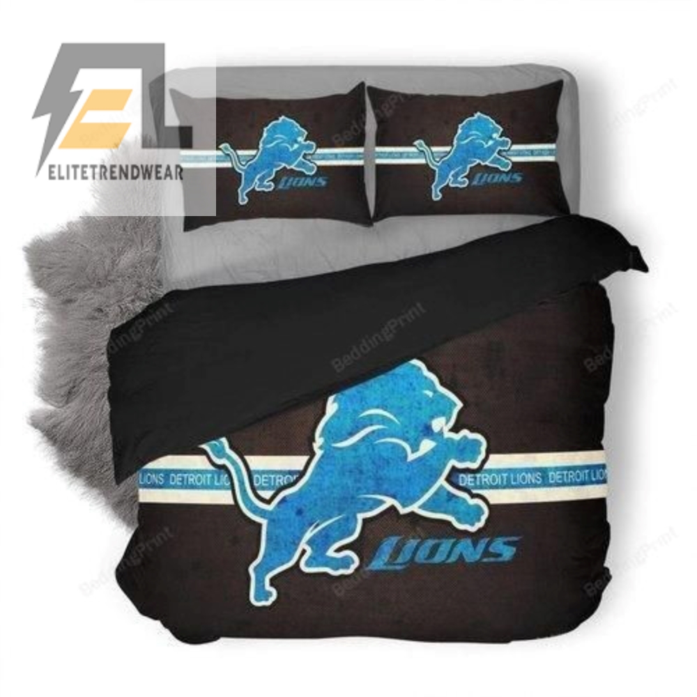 Nfl Detroit Lions 3D Logo Printed Bedding Set Duvet Cover  Pillow Cases 