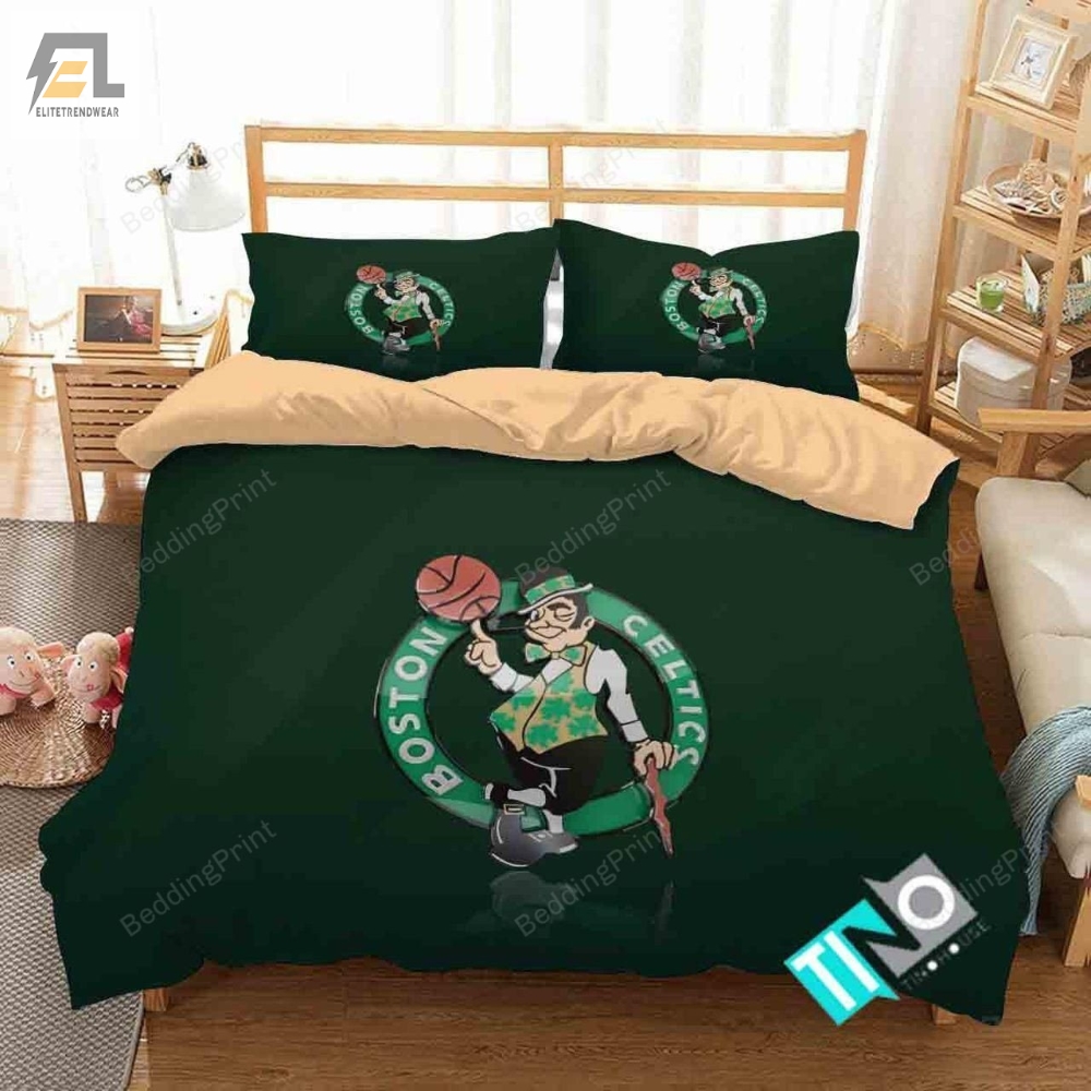 Nba Boston Celtics Logo 3D Printed Bedding Set For Fans 