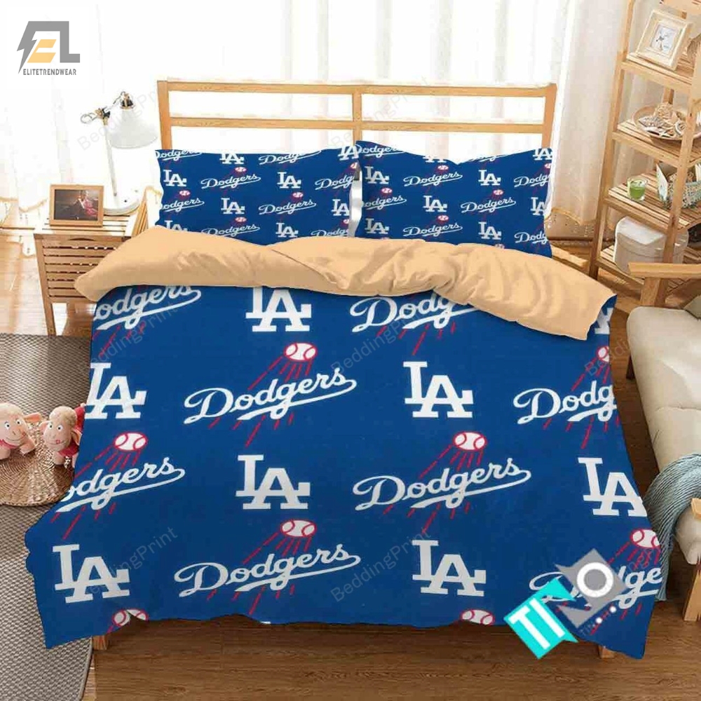 Mlb Los Angeles Dodgers 1 Logo 3D Duvet Cover Bedding Sets 