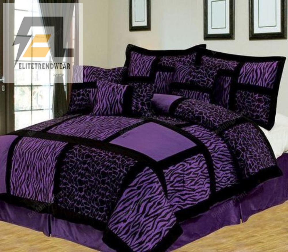 Purple Zebra Bedding Sets Duvet Cover  Pillow Cases 