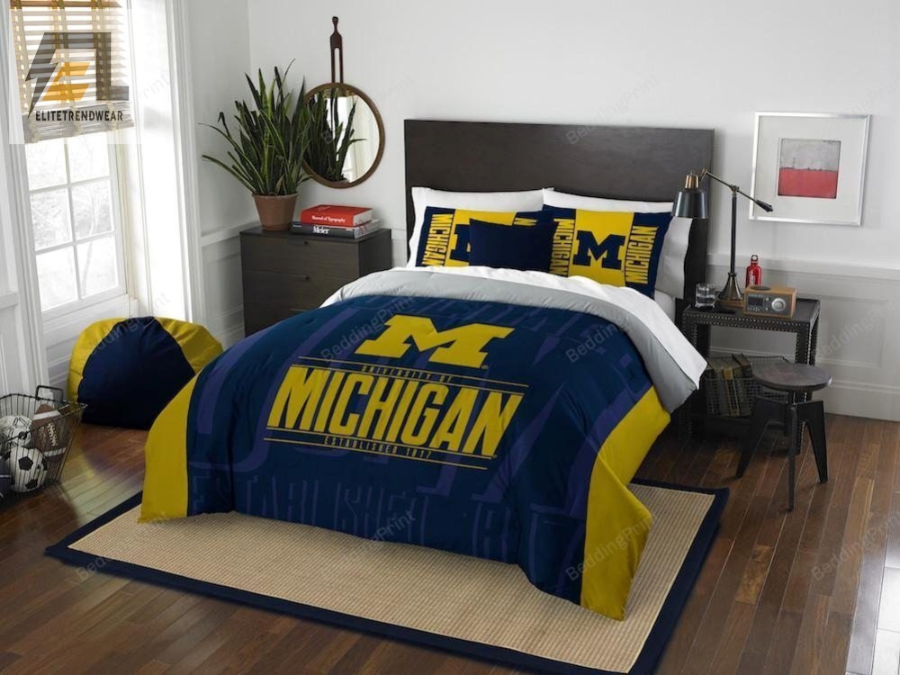 Michigan Wolverines Gsclkl2309 Bedding Set Duvet Cover  Pillow Cases 