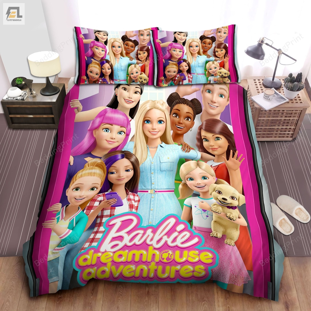 Barbie Family Dreamhouse Adventure Bed Sheets Duvet Cover Bedding Sets 