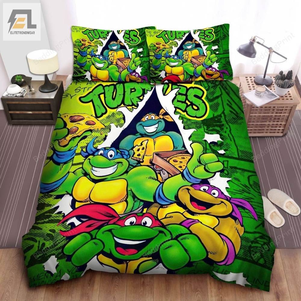 Teenage Mutant Ninja Turtles Break Out From Comic Bed Sheets Duvet Cover Bedding Sets 