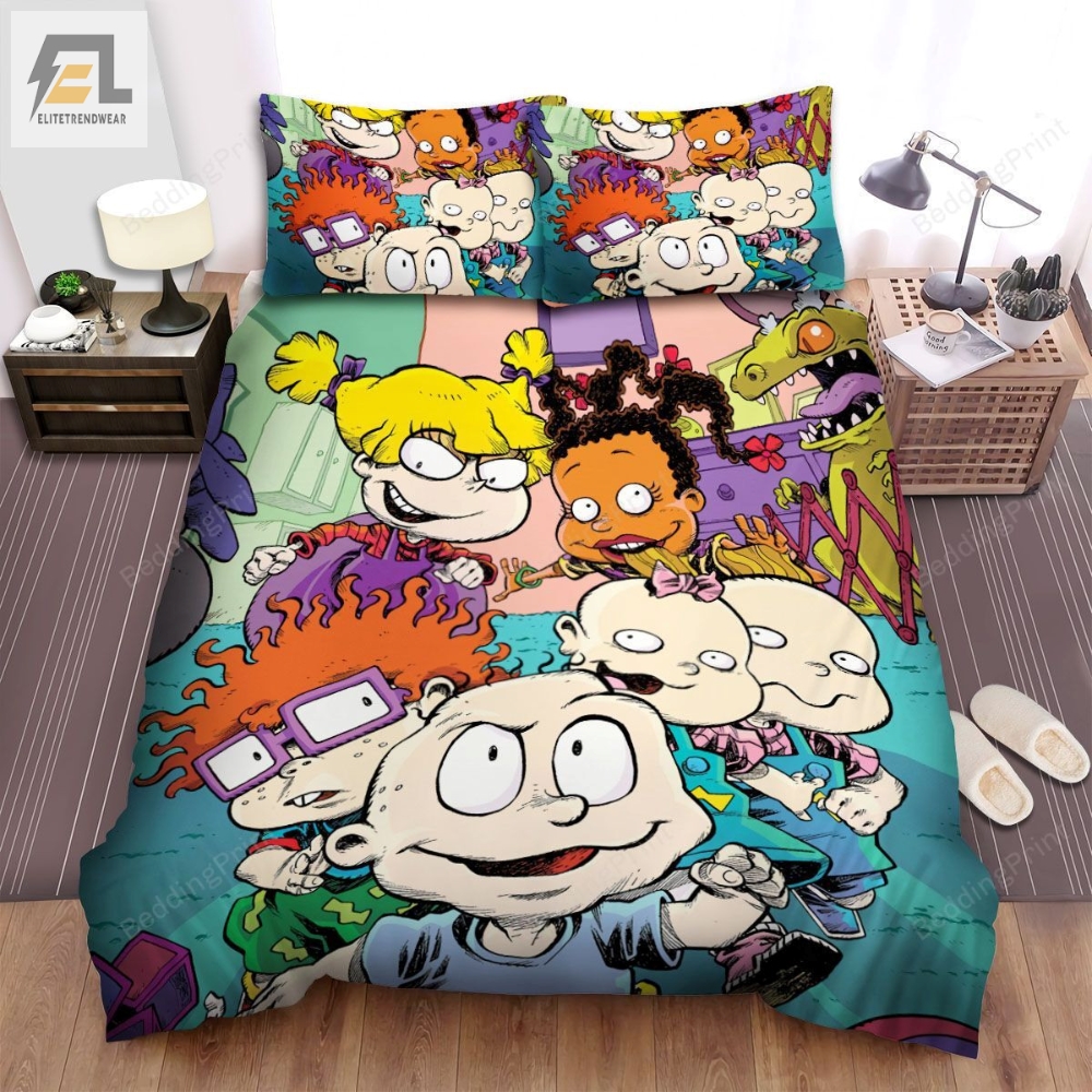 Rugrats Characters In Comics Art Bed Sheets Spread Duvet Cover Bedding Sets 