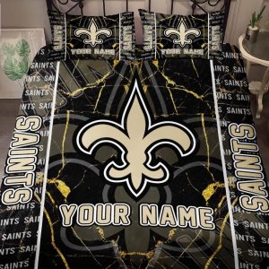 New Orleans Saints Bedding Setcustom Name New Orleans Saints Duvet Coverssaints Nfl Bedding Set Saints Nfl Bedding Gift For Fans Htl 43O elitetrendwear 1 1