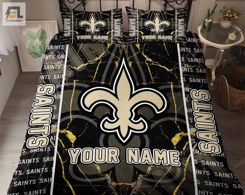 New Orleans Saints Bedding Setcustom Name New Orleans Saints Duvet Coverssaints Nfl Bedding Set Saints Nfl Bedding Gift For Fans Htl 43O 
