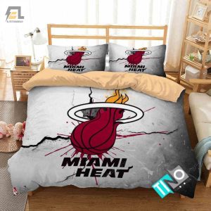 Nba Miami Heat Logo 3D Printed Duvet Cover Bedding Set elitetrendwear 1 1