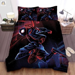 Miles Morales Spiderman In Signature Colors Drawing Bed Sheets Duvet Cover Bedding Sets elitetrendwear 1 1