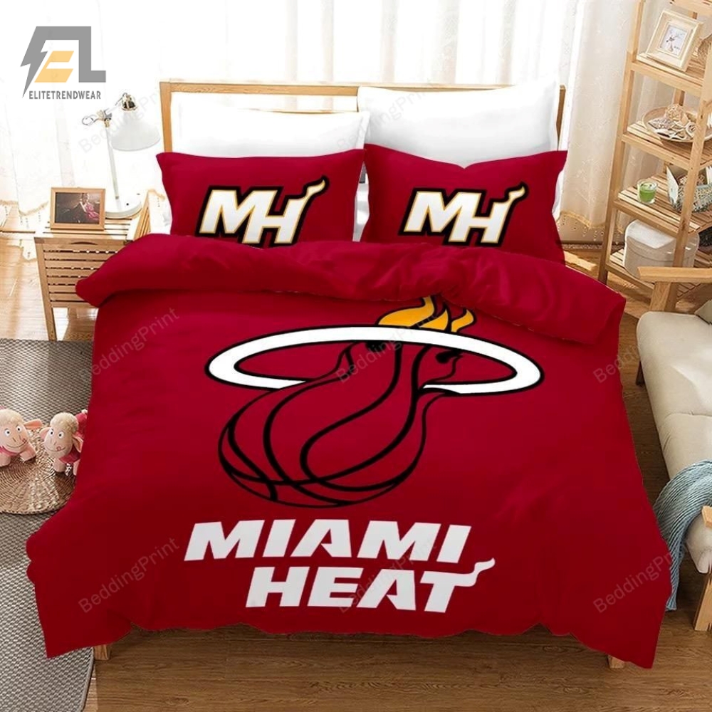 Miami Heat Basketball Duvet Cover Bedding Set 