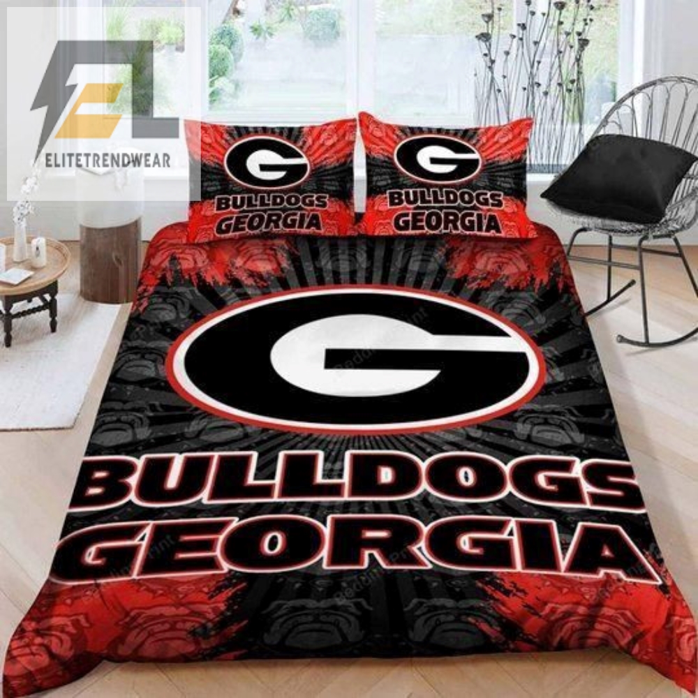Georgia Bulldogs Logo 3D Printed Duvet Cover Bedding Set 