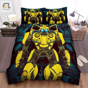 Transformer Bumblebee In Detailed Animation Art Bed Sheets Duvet Cover Bedding Sets elitetrendwear 1 1