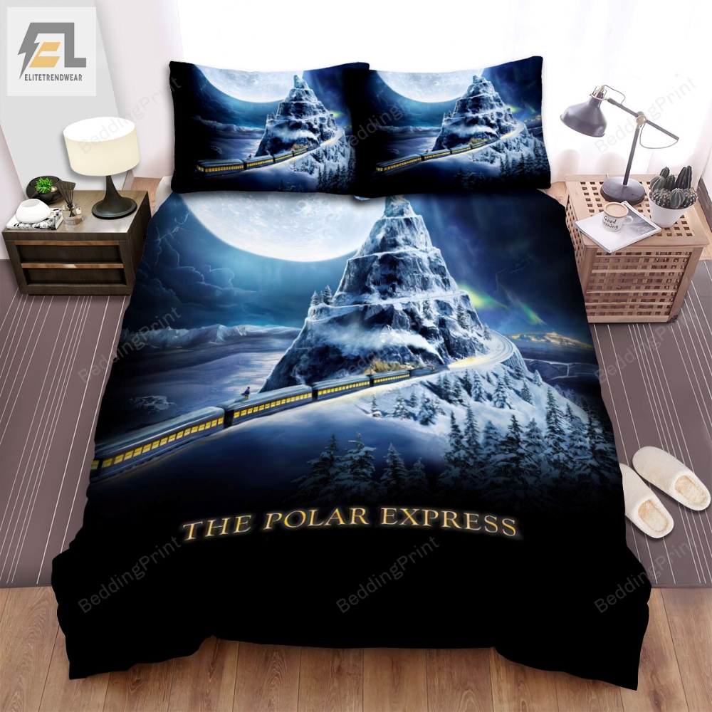 The Polar Express Full Moon Background Bed Sheets Duvet Cover Bedding Sets 