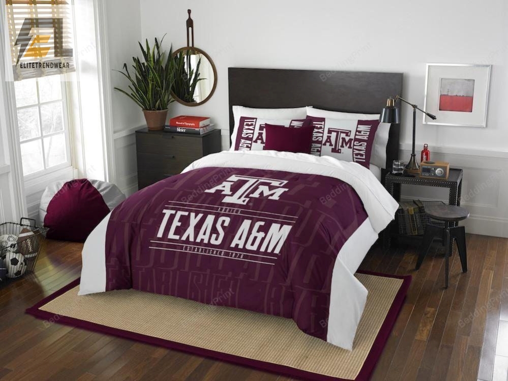 Texas Aampm Aggies Bedding Set Duvet Cover  Pillow Cases 