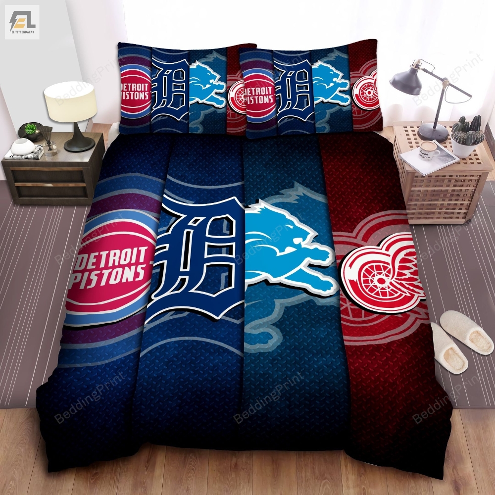 Sports Michigan Sport Teams Bed Sheet Duvet Cover Bedding Sets 
