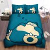 Pokemons Big Blue Snorlax Sleeping Bed Sheets Spread Duvet Cover Bedding Sets elitetrendwear 1