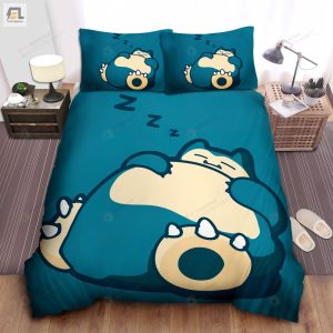 Pokemons Big Blue Snorlax Sleeping Bed Sheets Spread Duvet Cover Bedding Sets elitetrendwear 1 1