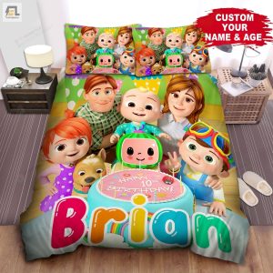 Personalized Cocomelon Happy Birthday Bed Sheets Duvet Cover Bedding Sets elitetrendwear 1 1