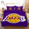 Nba Lakers Logo Basketball Duvet Cover Bedding Set elitetrendwear 1