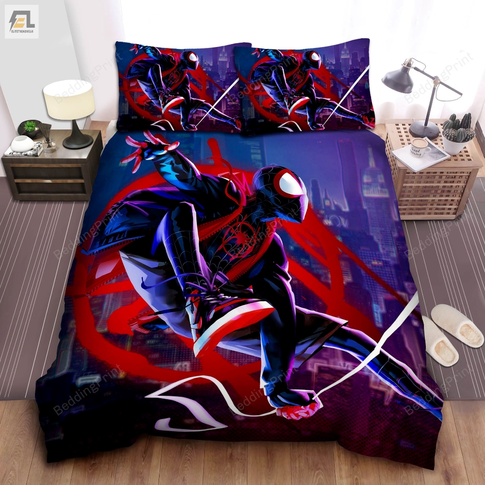 Miles Morales Spiderman Art Bed Sheets Duvet Cover Bedding Sets 