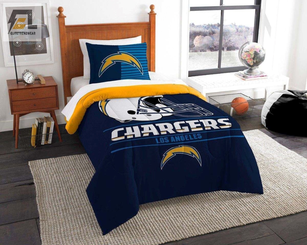 Los Angeles Chargers Bedding Set Duvet Cover  Pillow Cases 