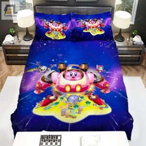 Kirby Robot In Galaxy Bed Sheets Duvet Cover Bedding Sets elitetrendwear 1 1