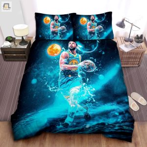 Golden State Warriors Stephen Curry Water Splash Dribbling Bed Sheet Spread Duvet Cover Bedding Sets elitetrendwear 1 1