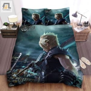 Final Fantasy Cloud Strife And Big Sword Bed Sheets Duvet Cover Bedding Sets elitetrendwear 1 1