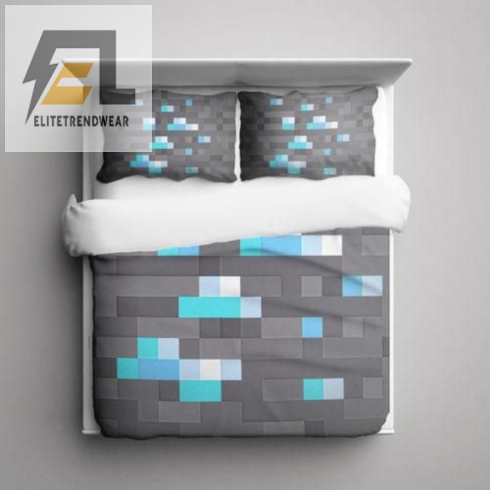 Diamond Ore Minecraft Creeper 3D Duvet Cover Bedding Set 