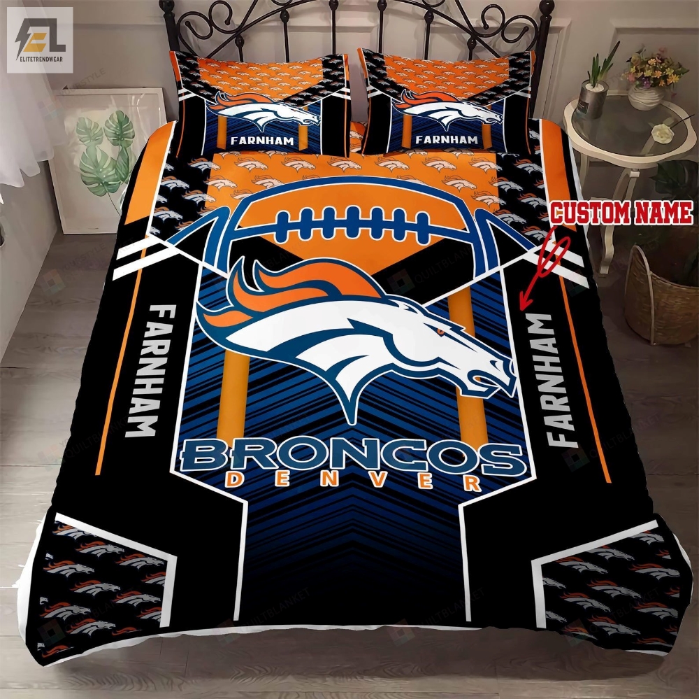 Custom Name Denver Broncos Bedding Set 