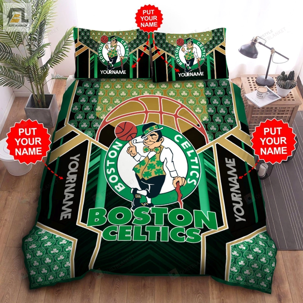 Custom Name Boston Celtics Bedding Set 