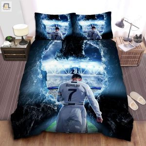 Cristiano Ronaldo In Juventus F.C. Uniform Digital Art Bed Sheets Duvet Cover Bedding Sets elitetrendwear 1 1