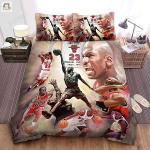 Chicago Bulls Michael Jordan Epic Moments In Career Bed Sheet Duvet Cover Bedding Sets elitetrendwear 1 1