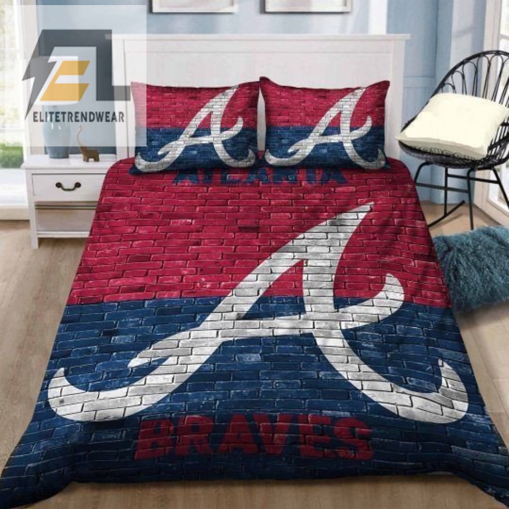 Atlanta Braves Bricks Bedding Set 