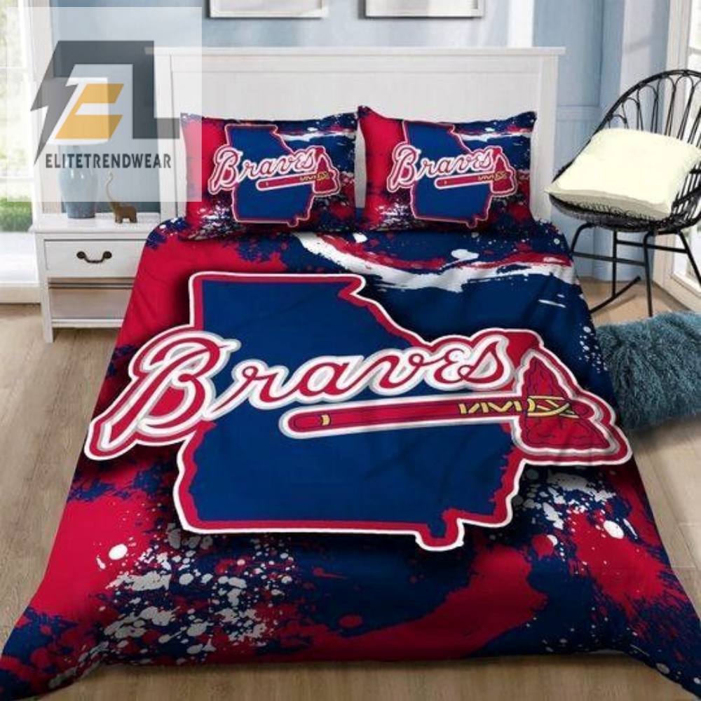 Atlanta Braves B0510210 Bedding Set Duvet Cover Pillowcases 