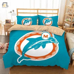 3D Miami Dolphins Bed Sheets Duvet Cover Bedding Sets elitetrendwear 1 1