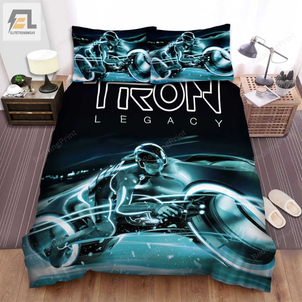 Tron Legacy 2010 The Fastest Light Car Movie Poster Bed Sheets Duvet Cover Bedding Sets 