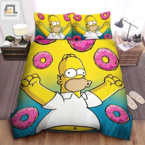 The Simpsons Homer Happy With Doughnuts Bed Sheets Duvet Cover Bedding Sets elitetrendwear 1 1