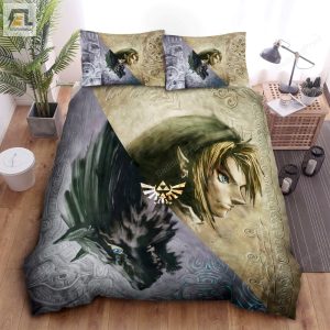 The Legend Of Zelda Link And Wolf Link Split Artwork Bed Sheets Duvet Cover Bedding Sets elitetrendwear 1 1
