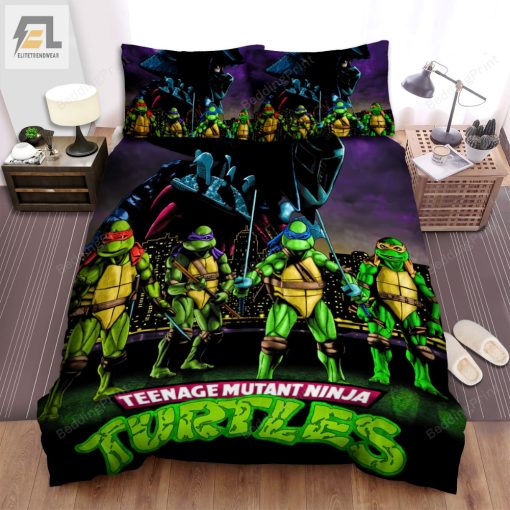 Teenage Mutant Ninja Turtles The Movie 1990 Movie Poster Fanart Bed Sheets Spread Duvet Cover Bedding Sets elitetrendwear 1 1