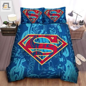 Superman Dc Comics Character The Symbol And Chains Bed Sheets Duvet Cover Bedding Sets elitetrendwear 1 1