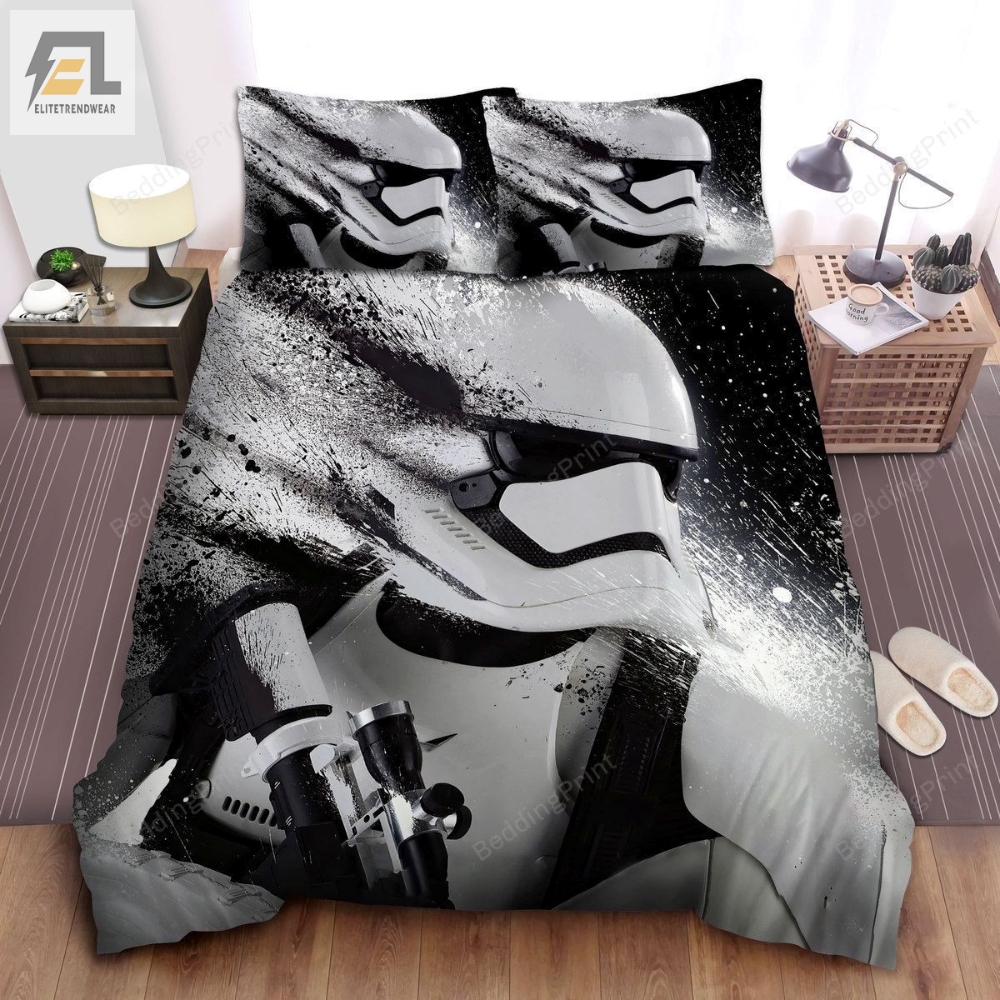Star Wars Stormtrooper In Black  White Color Splash Artwork Bed Sheets Duvet Cover Bedding Sets 