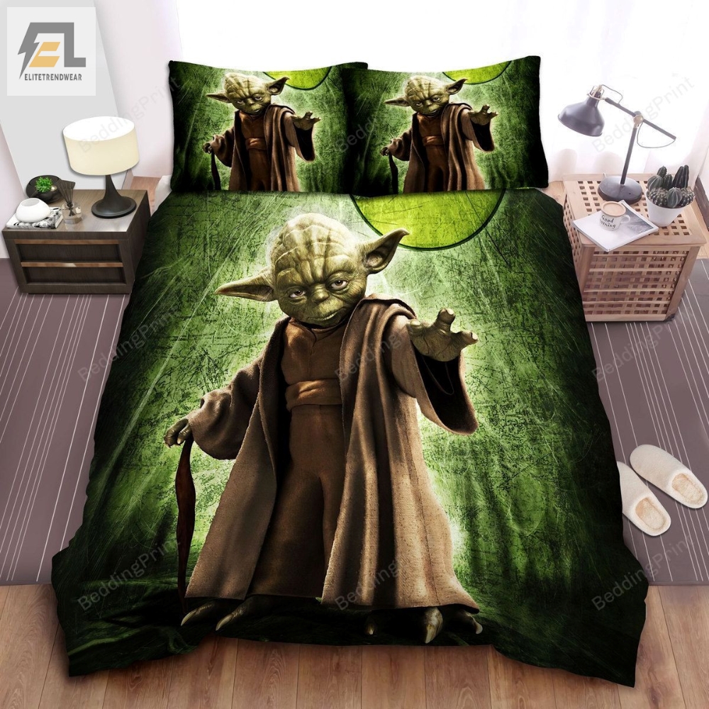 Star Wars Cool Master Yoda Portrait Bed Sheets Duvet Cover Bedding Sets 