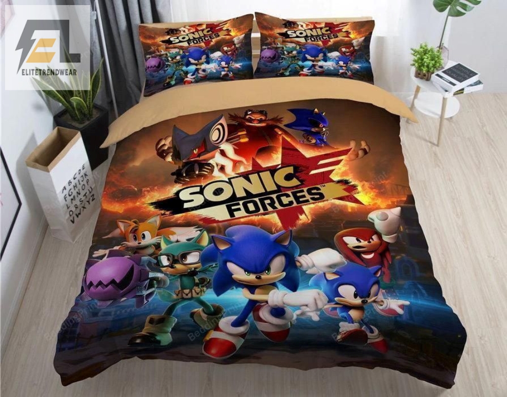 Sonic Hedgehog Bedding Set Duvet Cover  Pillow Cases 