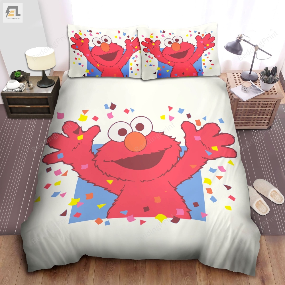 Sesame Street Cheering Elmo Bed Sheets Duvet Cover Bedding Sets 