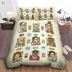 Seinfeld Characters In Cartoon Art Illustration Bed Sheets Spread Comforter Duvet Cover Bedding Sets elitetrendwear 1 1
