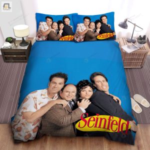 Seinfeld Cast Photograph And The Series Logo Bed Sheets Spread Comforter Duvet Cover Bedding Sets elitetrendwear 1 1